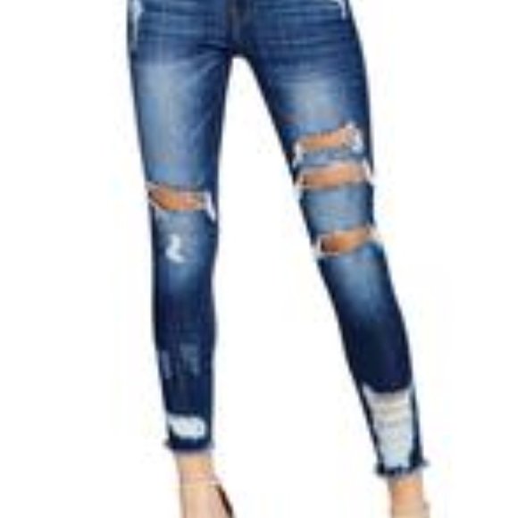 NEW! Kan Can Distressed Skinny Jeans - Picture 8 of 9
